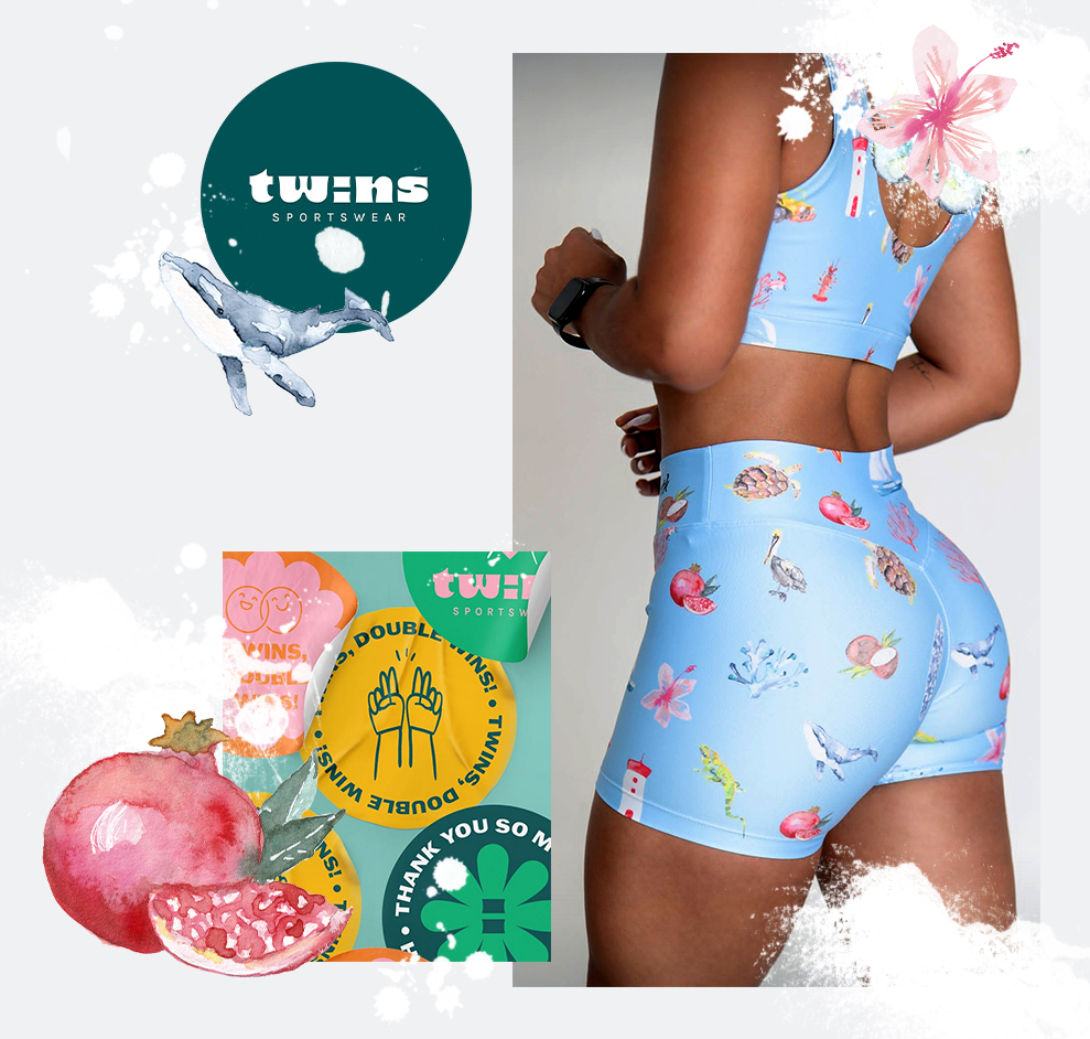 Collaboration - Twins Sportswear - Moon St Barth - Illustration